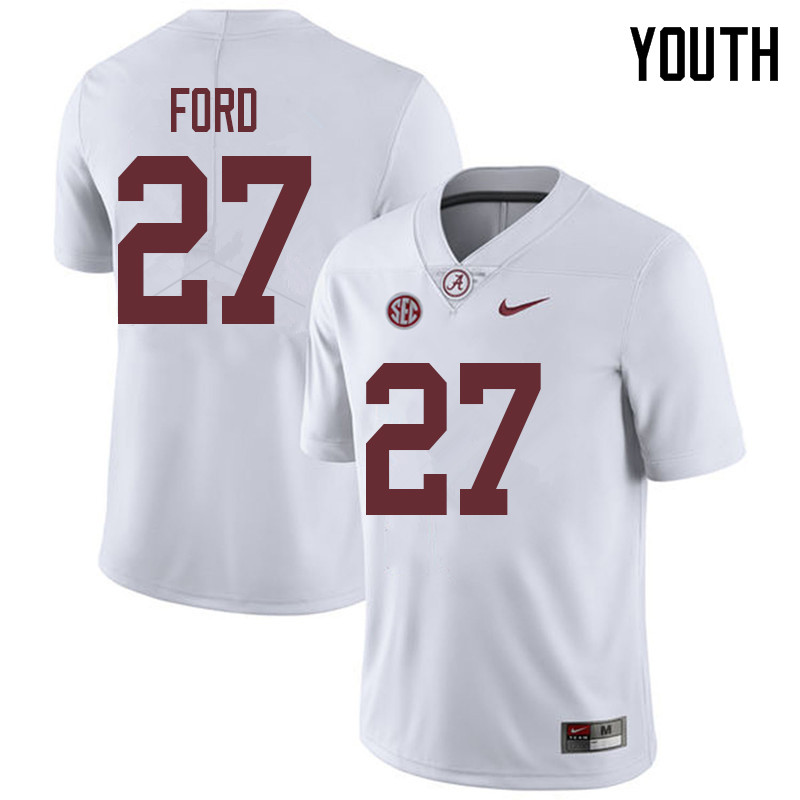 Youth #27 Jerome Ford Alabama Crimson Tide College Football Jerseys Sale-White